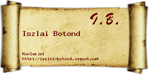 Iszlai Botond névjegykártya